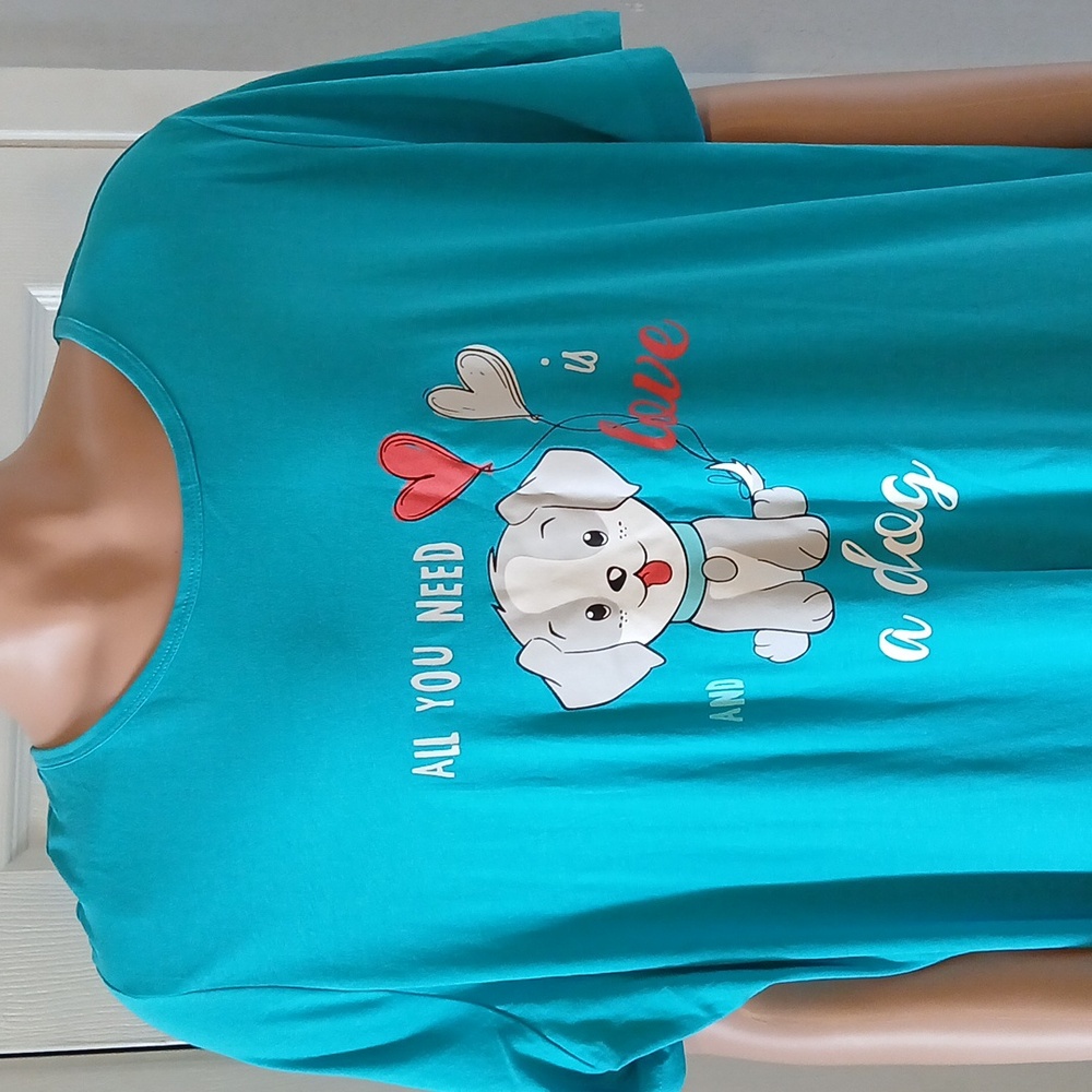 Anthony Richards Teal Cotton Blend Top - Picture 2 of 7